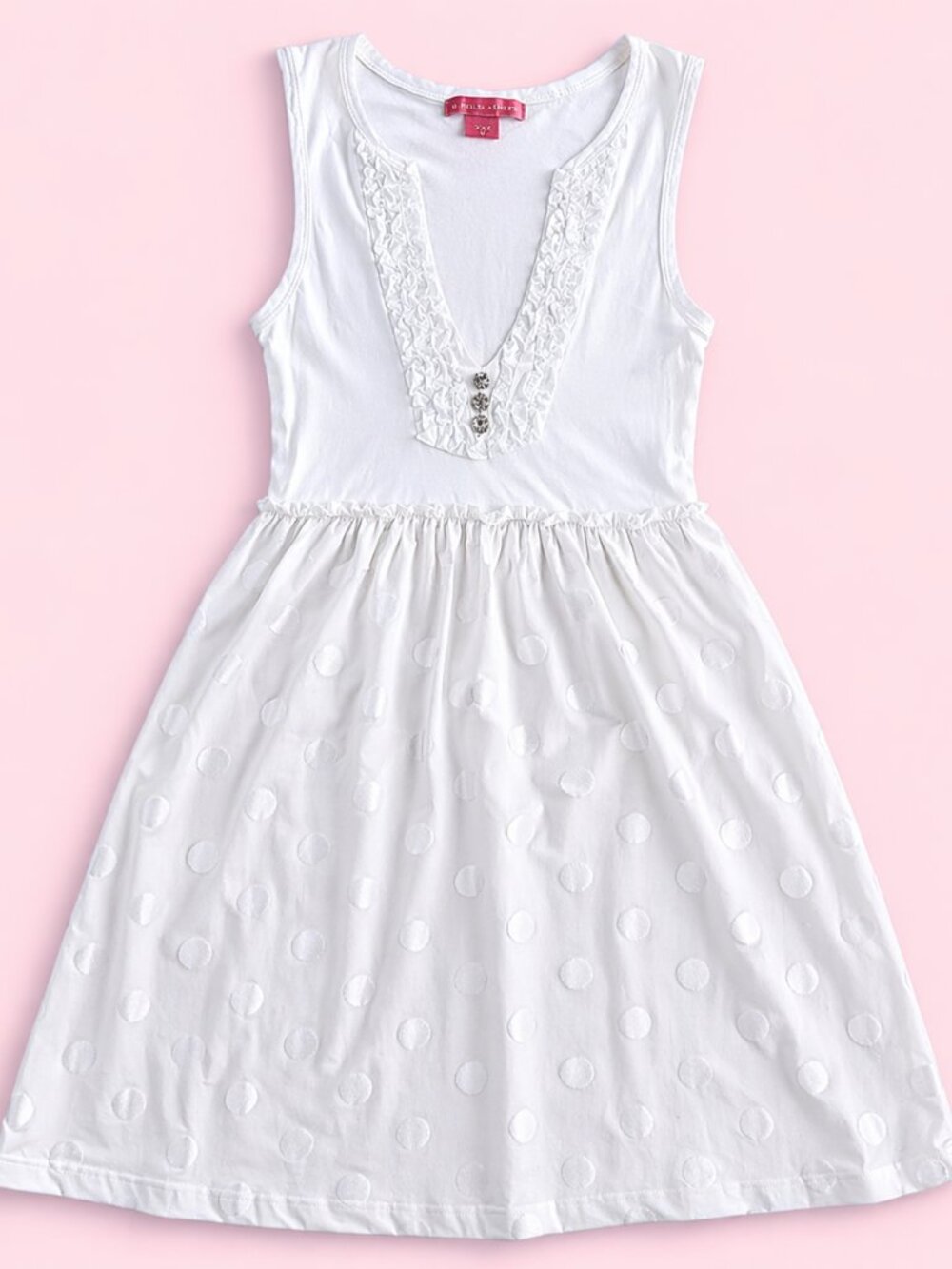 Charlotte Tarantola White Top with Ruffle Detail